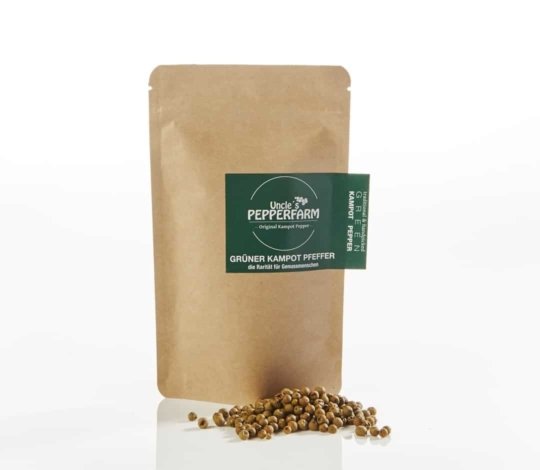 Grüner Kampot Pfeffer, luftgetrocknet 25g Aromaschutz-Beutel