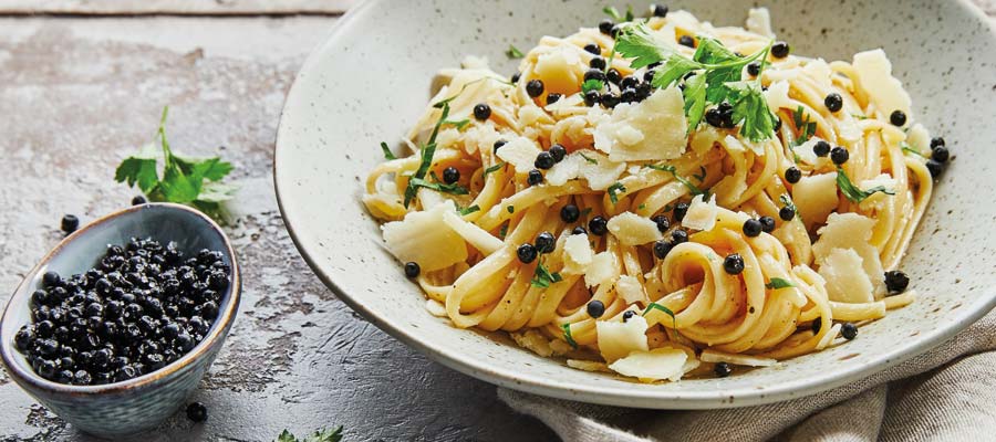 Verwendung von fermentierten Pfeffer zu Pastagericht