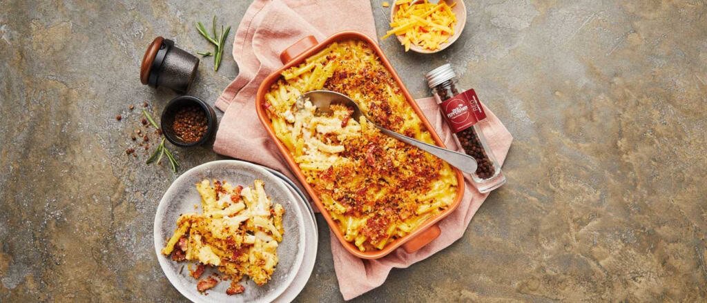 Mac & Cheese leckere Portion Makkaroni mit Käse